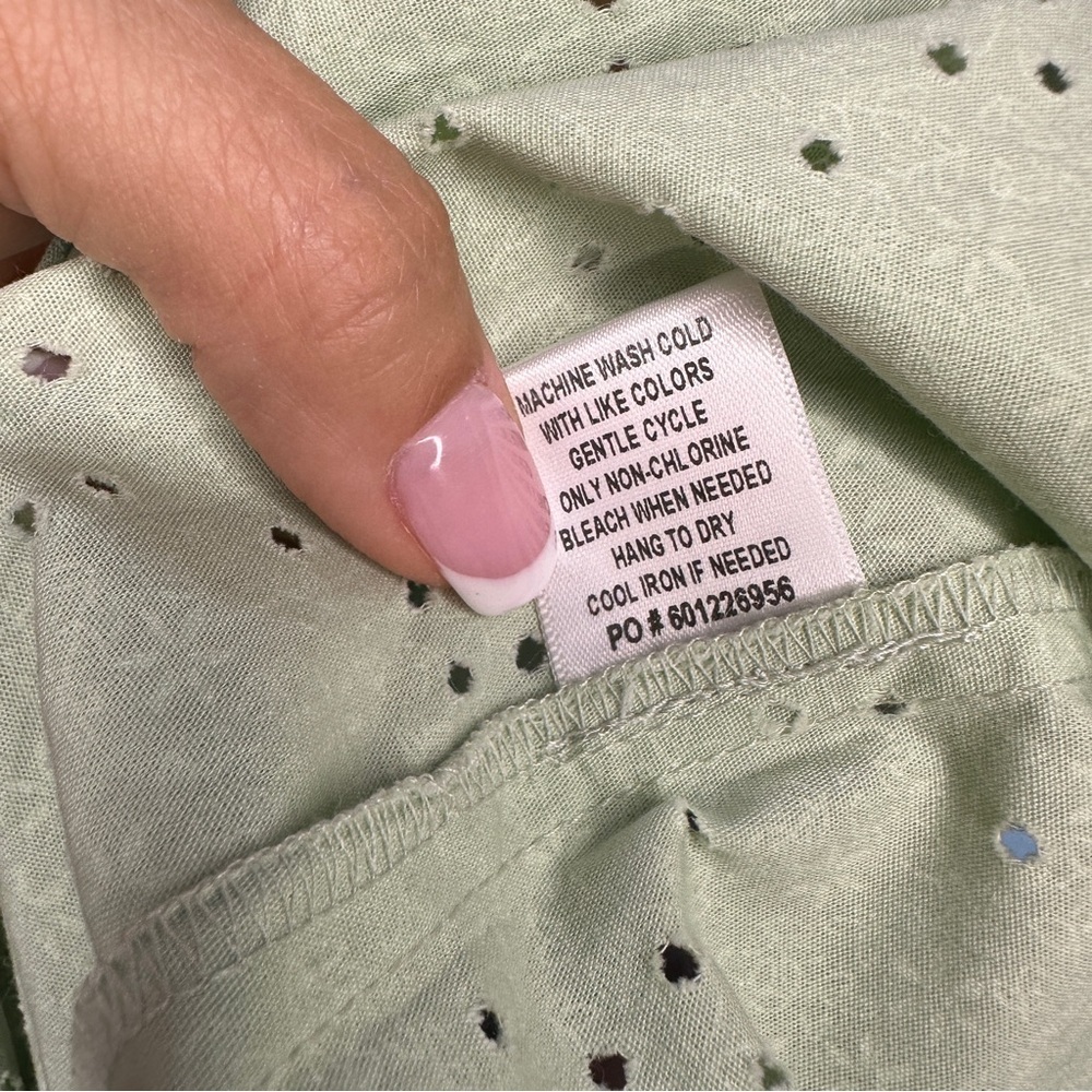 Western Back in the Saddle Mint Green Eyelet Shirt – Size M – 100% Cotton - Picture 14 of 14